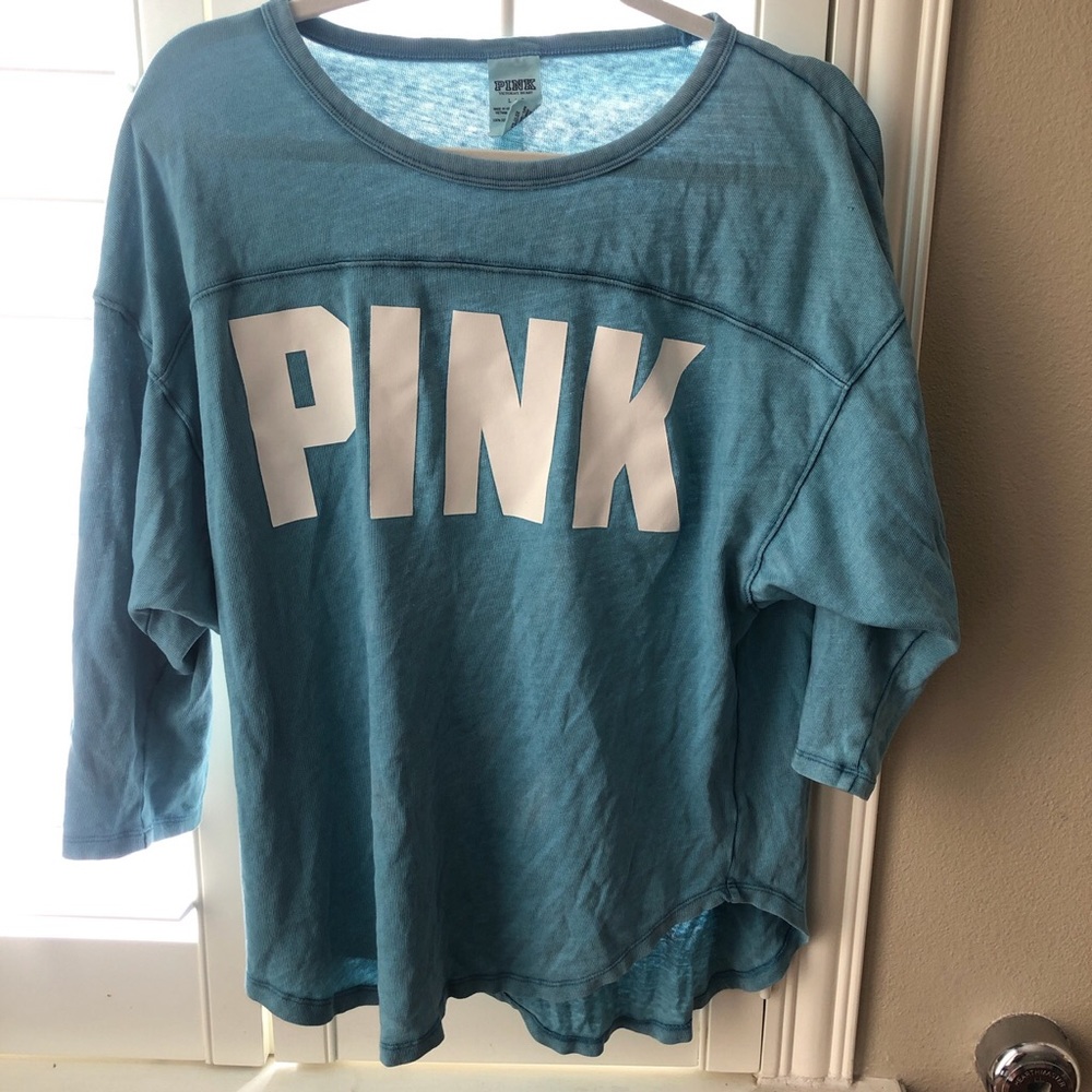 Blue Victoria’s Secret oversized crew neck top